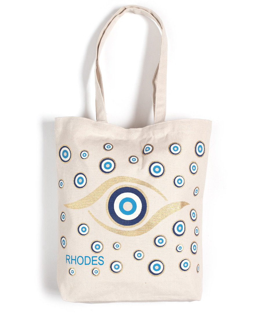 rhodesgold1 Τσάντα καραβόπανο (40cm x 40cm x 10cm) gold 1 RHODES SilkFashion - Image 1