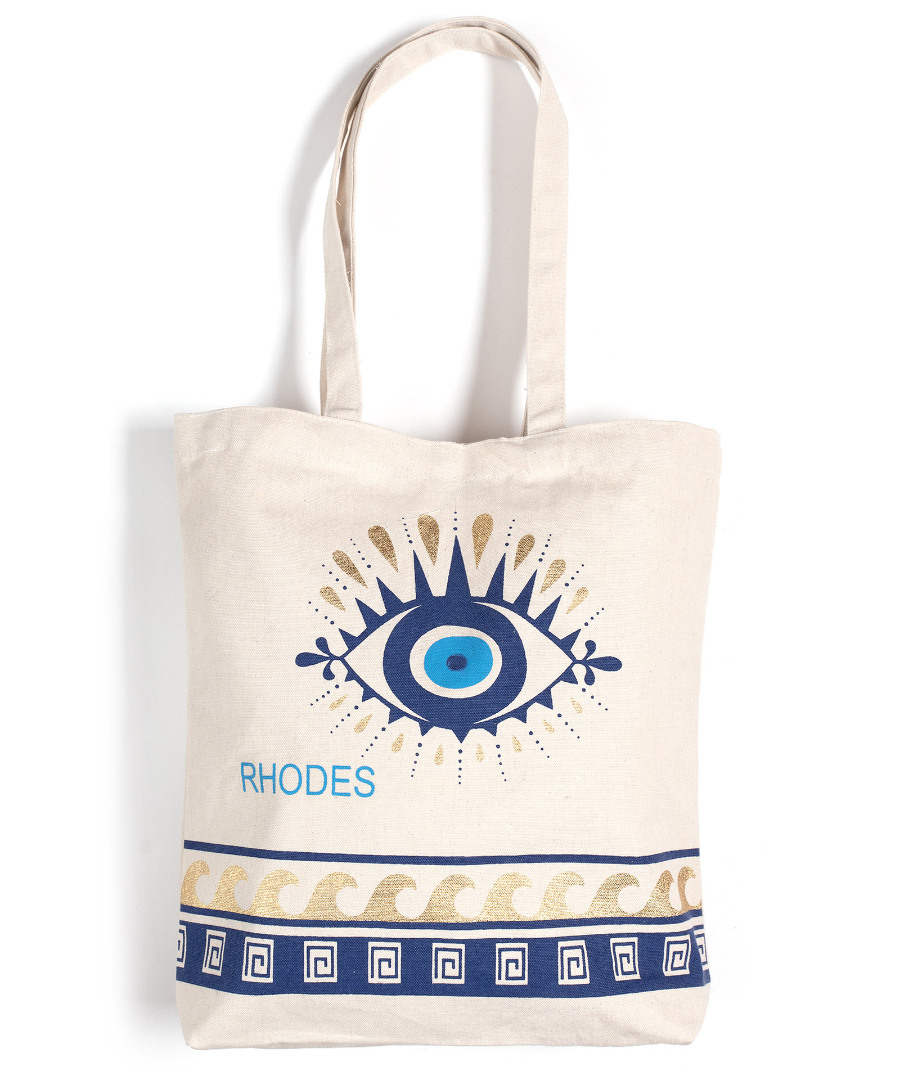 rhodesgold2 Τσάντα καραβόπανο (40cm x 40cm x 10cm) gold 2 RHODES SilkFashion - Image 1