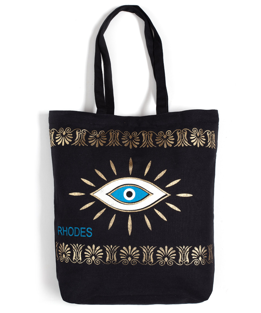 rhodesgold4 Τσάντα καραβόπανο (40cm x 40cm x 10cm) gold 4 RHODES SilkFashion - Image 1