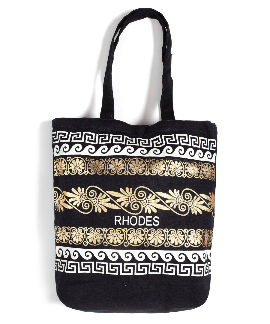 rhodesgold5 Τσάντα καραβόπανο (40cm x 40cm x 10cm) gold 5 RHODES SilkFashion - Image 1