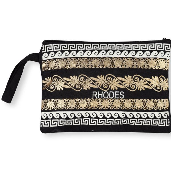 Πορτοφόλι καραβόπανο (30cm x 20cm) gold 5 RHODES SilkFashion