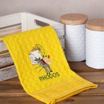 Σετ 12 τεμαχίων ποτηρόπανα γκοφρέ (50cm x 70cm) κίτρινος γαίδαρος RHODES SilkFashion