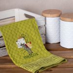 Σετ 12 τεμαχίων ποτηρόπανα γκοφρέ (50cm x 70cm) πράσινο γαίδαρος RHODES SilkFashion