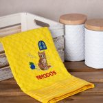 Σετ 12 τεμαχίων ποτηρόπανα γκοφρέ (50cm x 70cm) κίτρινο γάτα RHODES SilkFashion