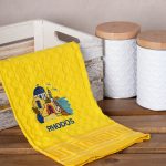 Σετ 12 τεμαχίων ποτηρόπανα γκοφρέ (50cm x 70cm) κίτρινο εκκλησία RHODES SilkFashion