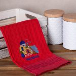 Σετ 12 τεμαχίων ποτηρόπανα γκοφρέ (50cm x 70cm) κόκκινη εκκλησία RHODES SilkFashion