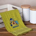 Σετ 12 τεμαχίων ποτηρόπανα γκοφρέ (50cm x 70cm) πράσινη εκκλησία RHODES SilkFashion