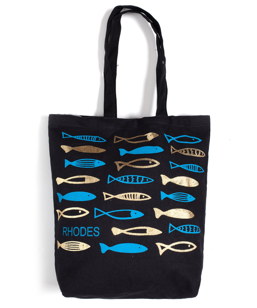 rhodosgold6 Τσάντα καραβόπανο (40cm x 40cm x 10cm) gold 6 RHODES SilkFashion - Image 1