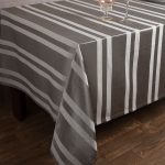 Ριγέ τραπεζομάντηλο dimitra (150cm x 230cm) γκρί SilkFashion