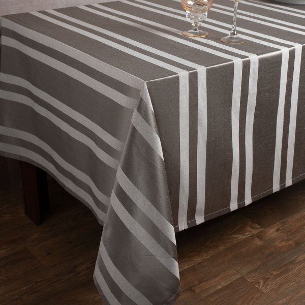 Ριγέ τραπεζομάντηλο dimitra (150cm x 230cm) γκρί SilkFashion