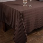 Ριγέ τραπεζομάντηλο dimitra (150cm x 270cm) καφέ SilkFashion