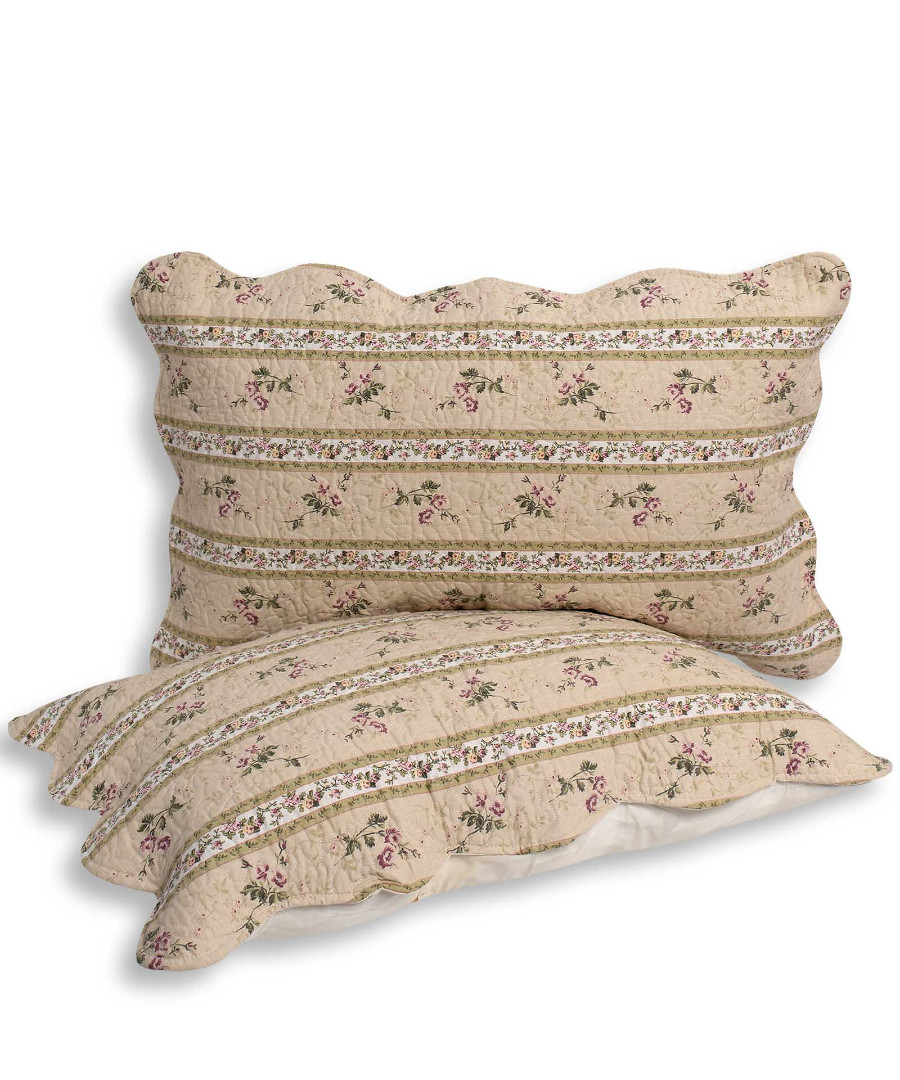 rigelouloudi Μαξιλαροθήκη patch (48cm x 72cm) ριγέ λουλούδι τεμάχιο SilkFashion - Image 1