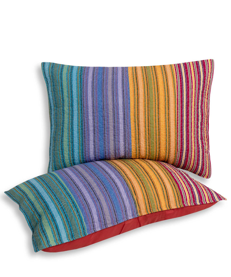 rigemov Μαξιλαροθήκη patch (50cm x 72cm) ριγέ μώβ τεμάχιο SilkFashion - Image 1