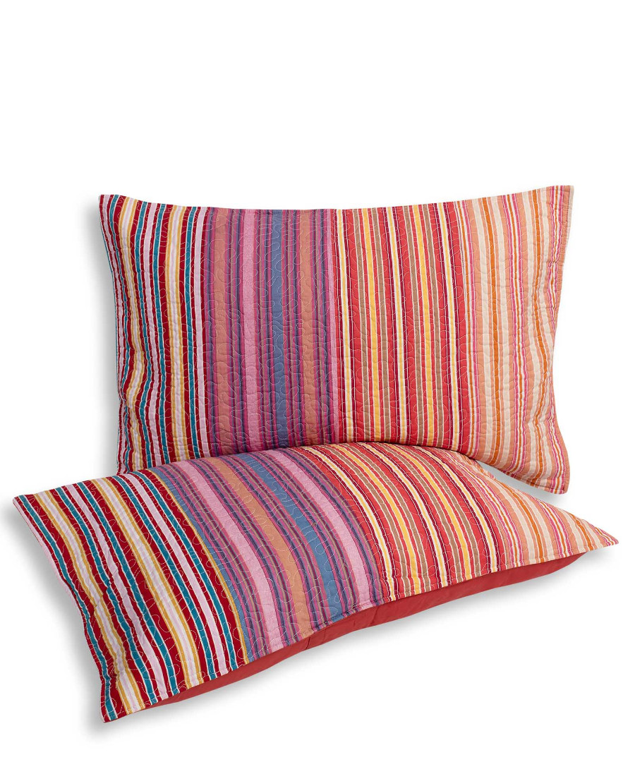 rigeportokali Μαξιλαροθήκη patch (50cm x 72cm) ριγέ πορτοκαλί τεμάχιο SilkFashion - Image 1