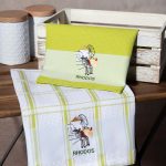 Σετ 2 τεμαχίων ποτηρόπανα (50cm x 70cm) ανεμόμυλος πράσινο RHODES SilkFashion