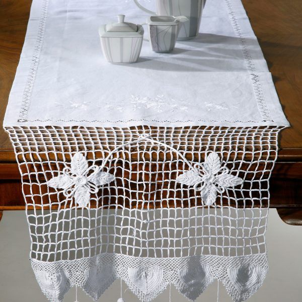 Τραβέρσα Ρουμάνικη (50cm x 200cm) λευκή SilkFashion