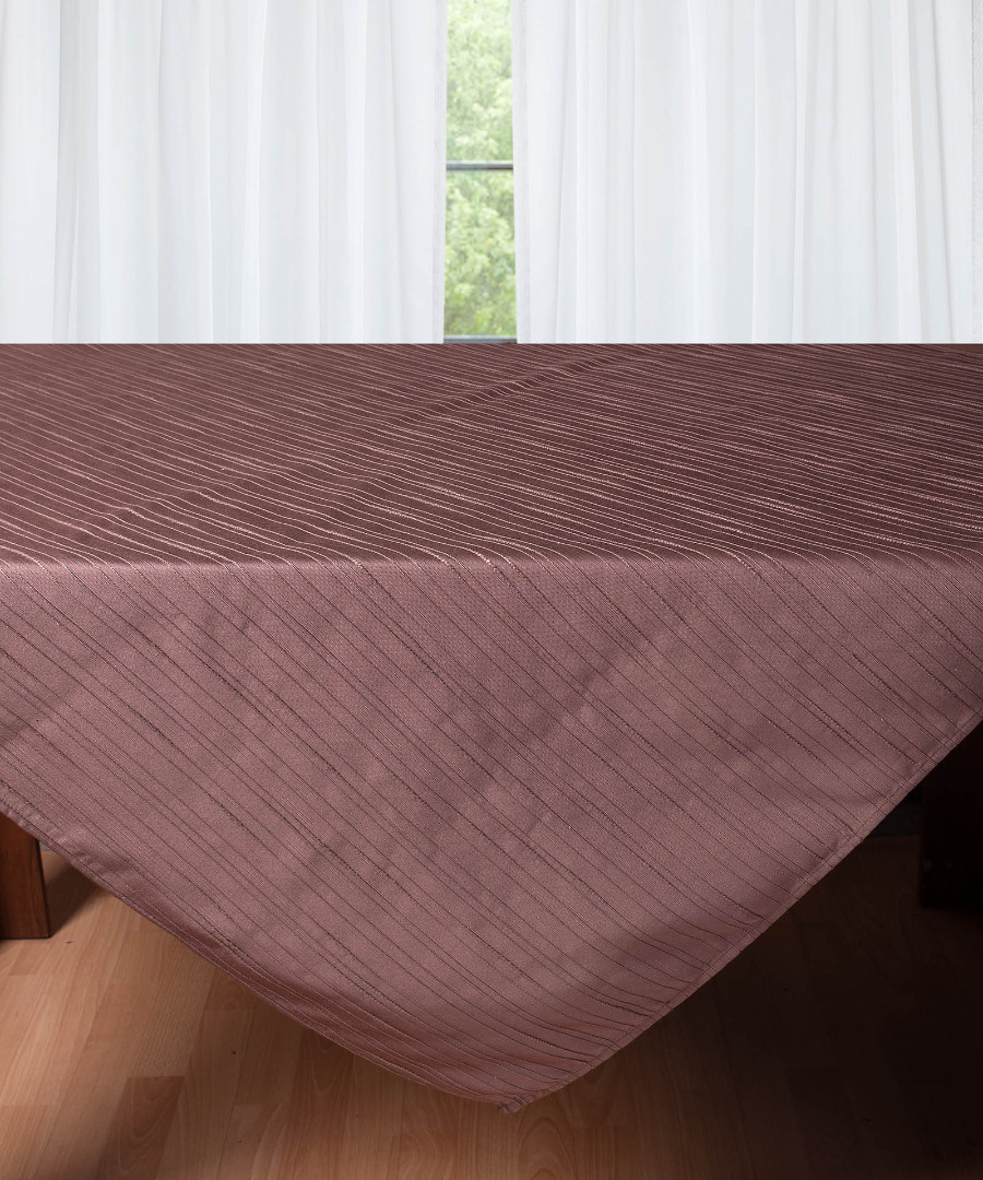 s1058kafeb-1 Σαντούκ τραπεζομάντηλο S1058 (160cm x 210cm) καφέ SilkFashion - Image 1