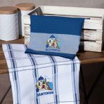Σετ 2 τεμαχίων ποτηρόπανα (50cm x 70cm) μπλέ εκκλησία SANTORINI SilkFashion