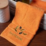 Πετσέτα Σώματος ( 70cm x 140cm ) Πορτοκαλί με κλαδί ΣΑΝΤΟΡΙΝΗ SilkFashion