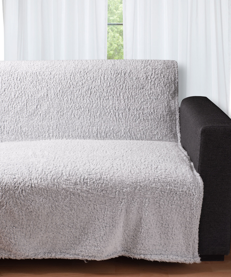 silver033 Διακοσμητικό fleece ριχτάρι 033 (150cm x 200cm) silver SilkFashion - Image 1