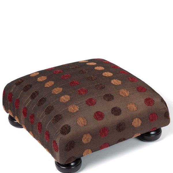 Υποπόδιο (30cm X 30cm X 14cm) 602 πουά καφέ SilkFashion