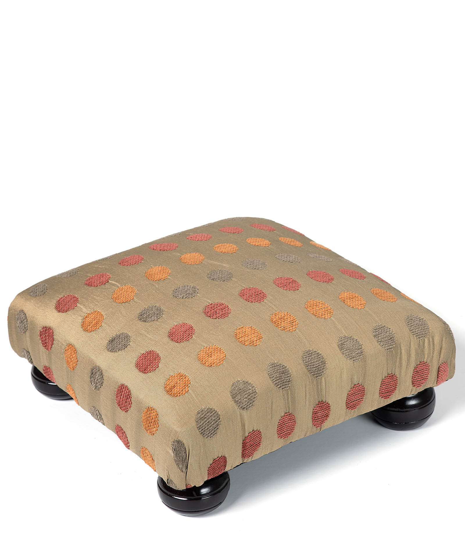 skamni602pouaprasino Υποπόδιο (30cm X 30cm X 14cm) 602 πουά πράσινο SilkFashion - Image 1