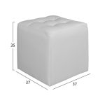 ΣΚΑΜΠΩ 37Χ37Χ35εκ ΜΕ PU ΛΕΥΚΟ PUNK HM264.02 - Image 2