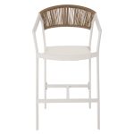 ΣΚΑΜΠΟ ΑΛΟΥΜΙΝΙΟΥ ΛΕΥΚΟ HM5892.32 ΜΕΣ. ΥΨΟΥΣ-ΜE RATTAN & TΕΧΤLINE 57x57x99,5Yεκ. - Image 2