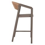 ΣΚΑΜΠΟ ΑΛΟΥΜΙΝΙΟΥ ΣΑΜΠΑΝΙ ΜΕ ΜΠΡΑΤΣΑ RATTAN & TEXTLINE 56x58x105Yεκ.HM5892.23 - Image 3