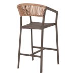 ΣΚΑΜΠΟ ΑΛΟΥΜΙΝΙΟΥ ΣΑΜΠΑΝΙ ΜΕ ΜΠΡΑΤΣΑ RATTAN & TEXTLINE 56x58x105Yεκ.HM5892.23 - Image 4