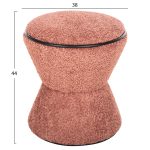 ΣΚΑΜΠΟ ΣΤΡΟΓΓΥΛΟ LINNER HM9604.02 ΜΠΟΥΚΛΕ ΥΦΑΣΜΑ ΡΟΖ-ΜΑΥΡΗ ΛΕΠΤΟΜΕΡΕΙΑ Φ38x44 εκ. - Image 2