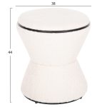 ΣΚΑΜΠΟ ΣΤΡΟΓΓΥΛΟ LINNER HM9604.06 ΜΠΟΥΚΛΕ ΥΦΑΣΜΑ ΕΚΡΟΥ-ΜΑΥΡΗ ΛΕΠΤΟΜΕΡΕΙΑ Φ38x44 εκ. - Image 2