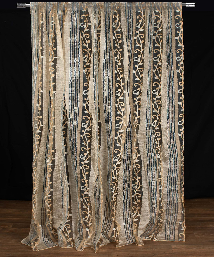 sl119xryso Κουρτίνα sl119 (280cm x 300cm) με τρέσα χρυσή SilkFashion - Image 1