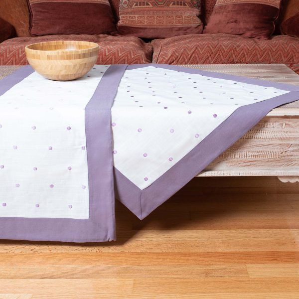 τραβέρσα ( 45cm x 170cm) spot μωβ SilkFashion