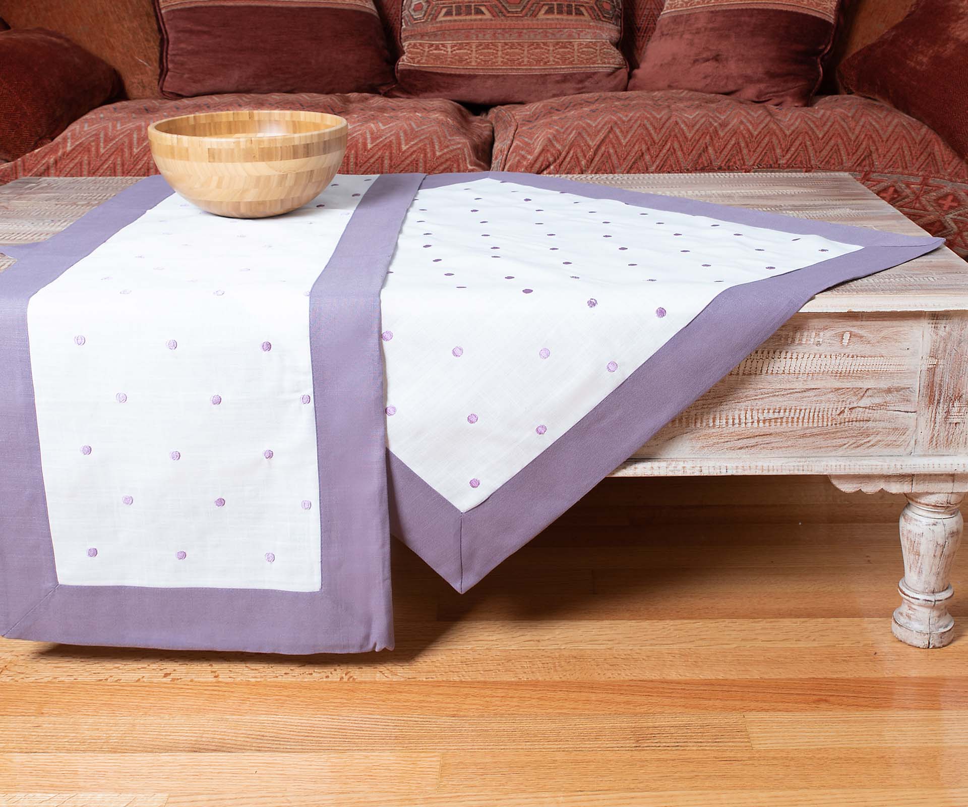 spotmov1 τραβέρσα ( 45cm x 170cm) spot μωβ SilkFashion - Image 1