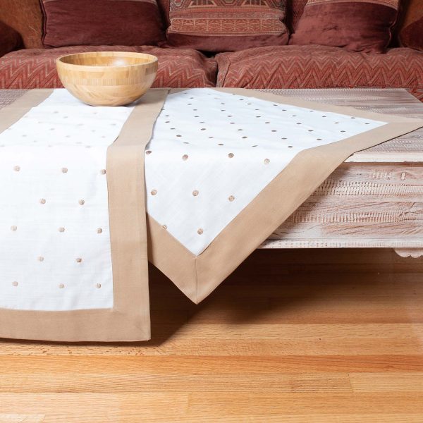 τραπεζομάντηλα (140cm x 180cm) spot μπεζ SilkFashion