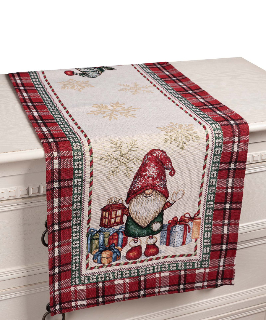 squaregnomes τραβέρσα (47cm x 140cm) SQUARE GNOMES SilkFashion - Image 1