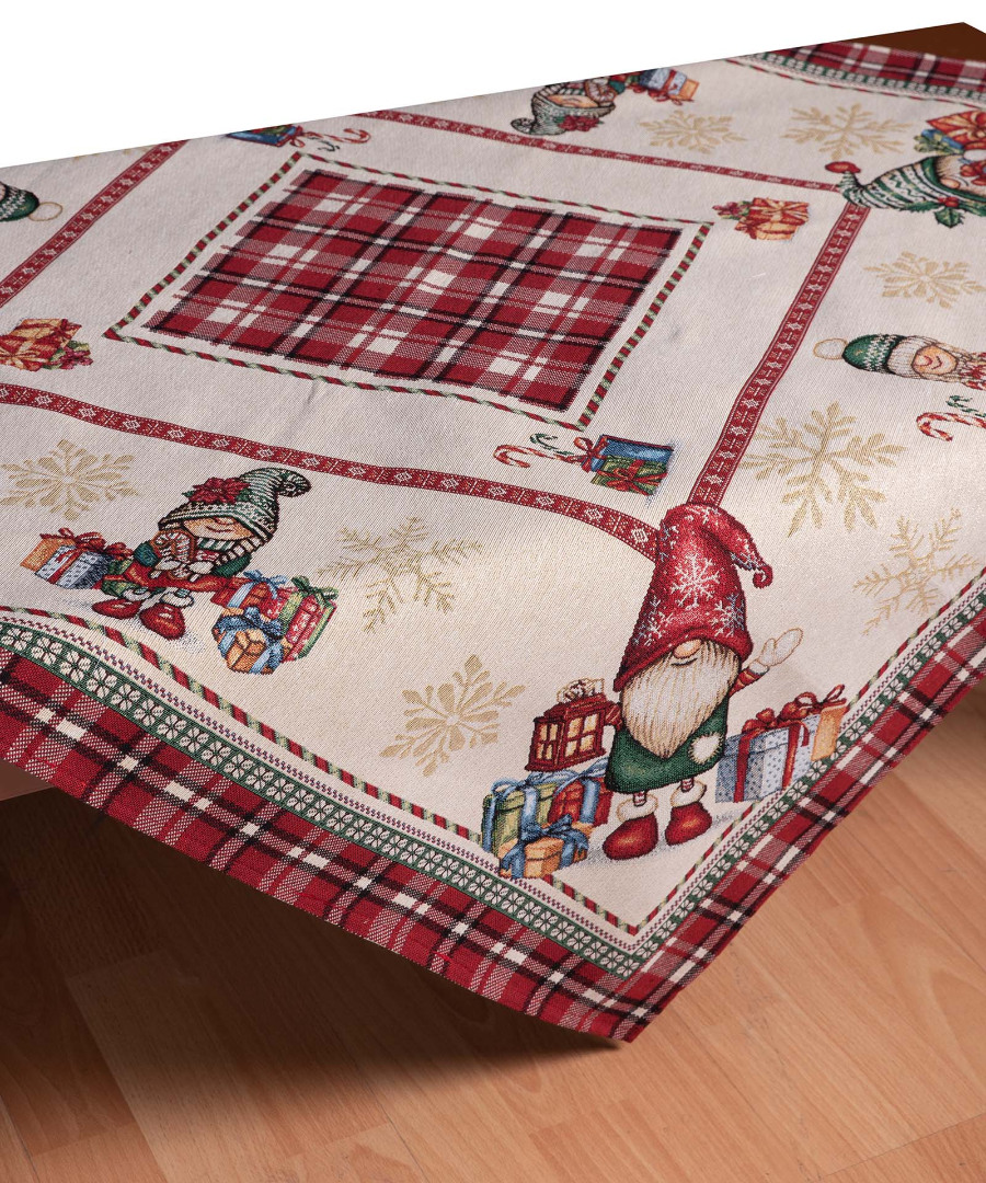 squaregnomes2 τραπεζοκαρέ (140cm x 140cm) SQUARE GNOMES SilkFashion - Image 1