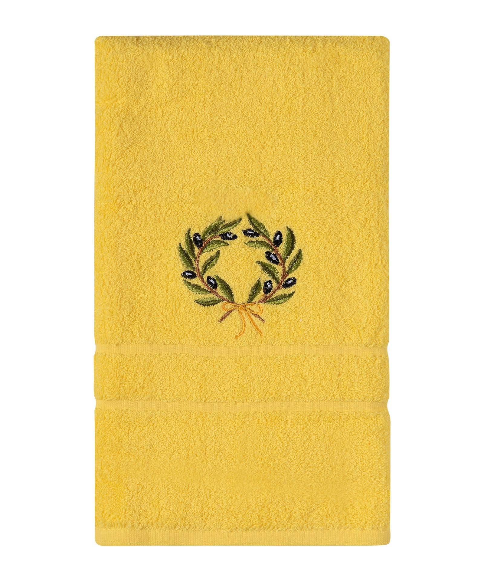 stefani-kitrino Πετσέτα Σώματος ( 70cm x 140cm ) Κίτρινο με στεφάνι SilkFashion - Image 1