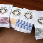 Σετ 12 τεμαχίων ποτηρόπανα (45cm x 65cm) στεφάνι CRETE SilkFashion