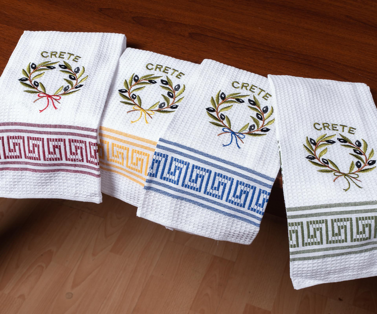 stefanicrete Σετ 12 τεμαχίων ποτηρόπανα (45cm x 65cm) στεφάνι CRETE SilkFashion - Image 1