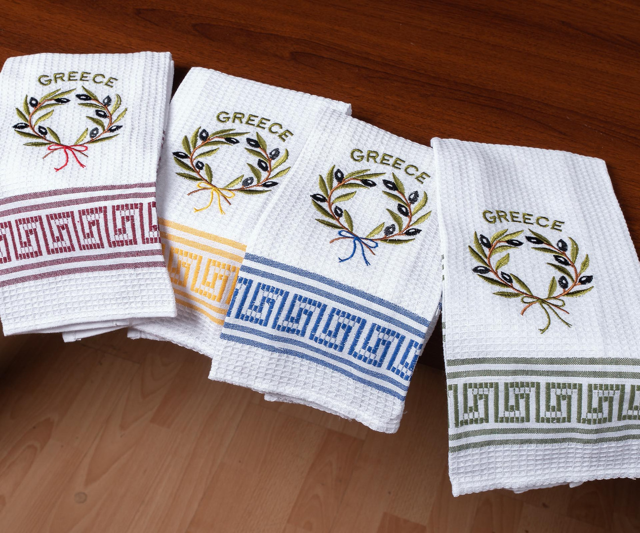 stefanigreece Σετ 12 τεμαχίων ποτηρόπανα (45cm x 65cm) στεφάνι GREECE SilkFashion - Image 1