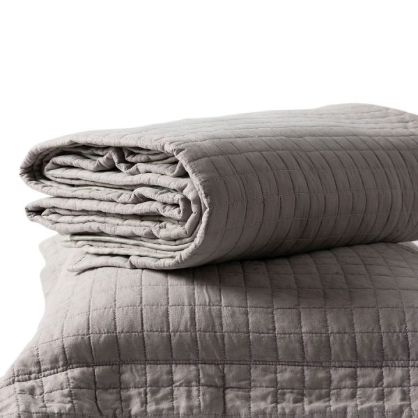 ΚΟΥΒΕΡΛΙ σετ (220cm x 240cm + 2 x 50cm x 70cm) STONEWASHED COFFEE SilkFashion