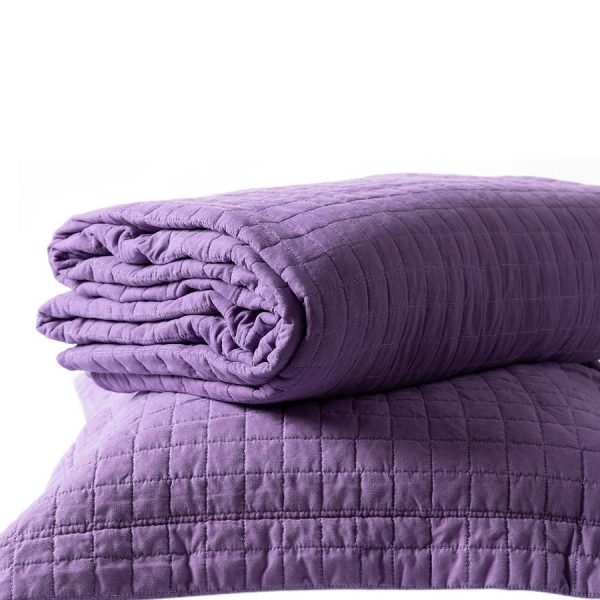 ΚΟΥΒΕΡΛΙ σετ (220cm x 240cm + 2 x 50cm x 70cm) STONEWASHED PURPLE SilkFashion