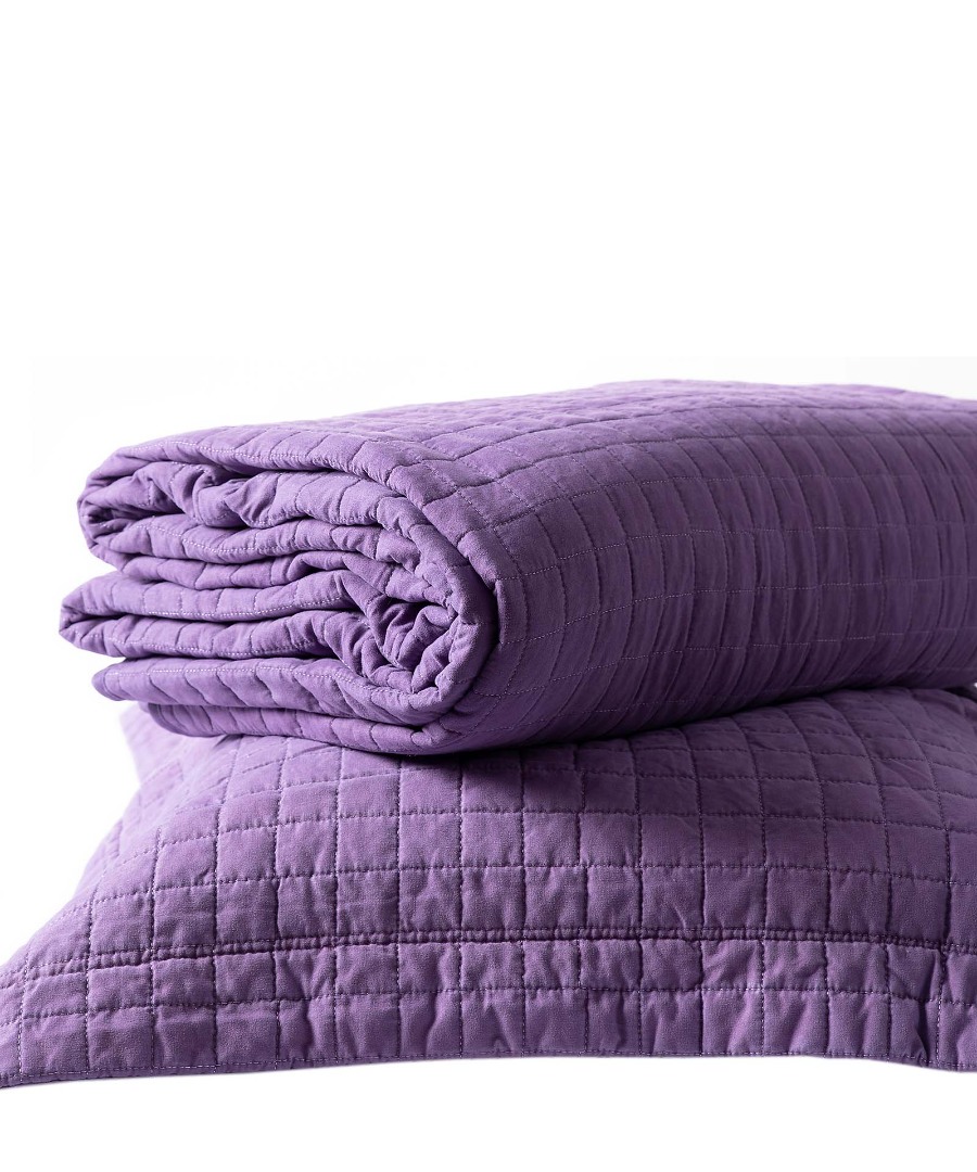 stonewashedpurple ΚΟΥΒΕΡΛΙ σετ (220cm x 240cm + 2 x 50cm x 70cm) STONEWASHED PURPLE SilkFashion - Image 1