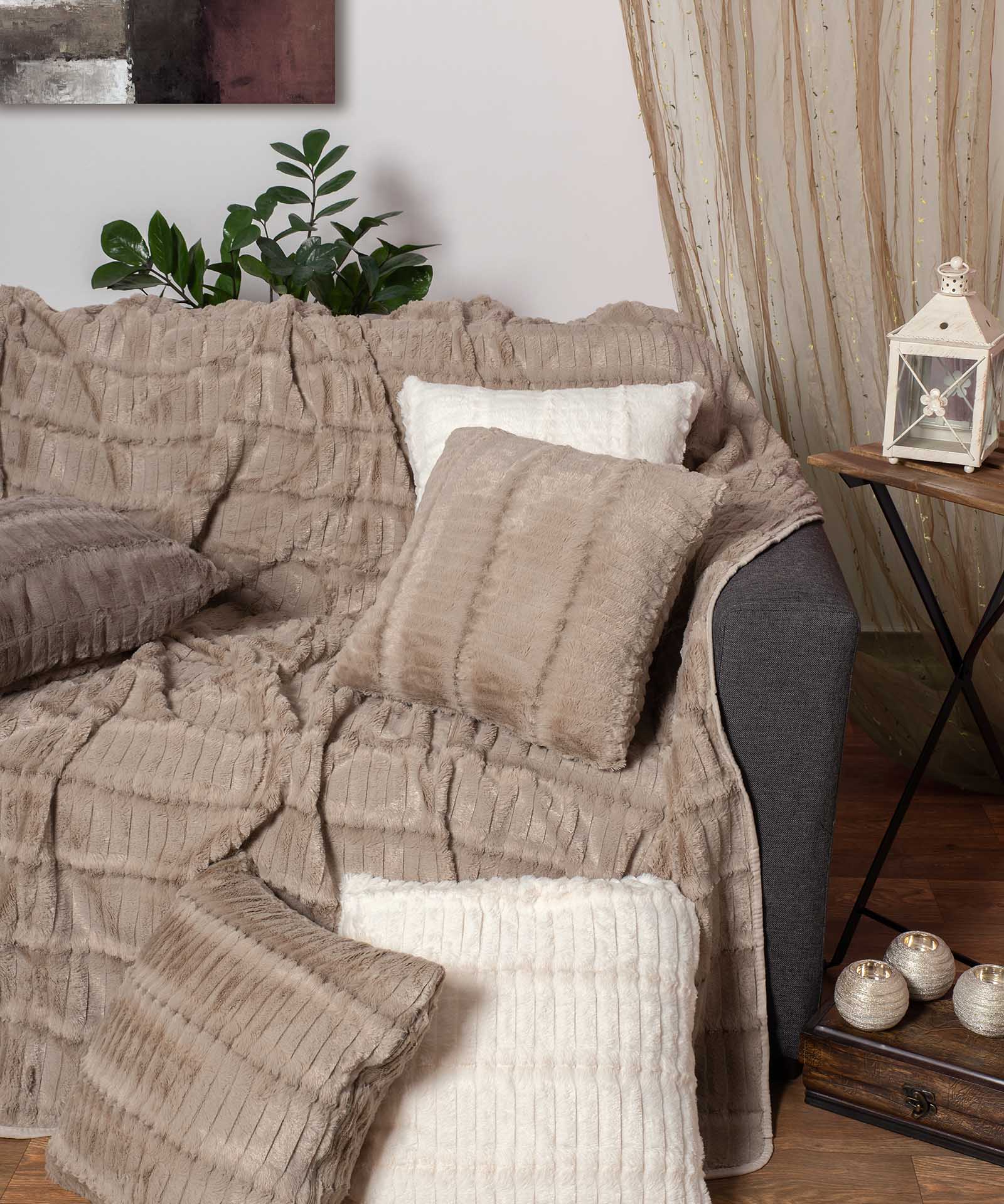 stripebeige-1 ΡΙΧΤΑΡΙΑ stripe (180cm x 180cm) μπέζ SilkFashion - Image 1