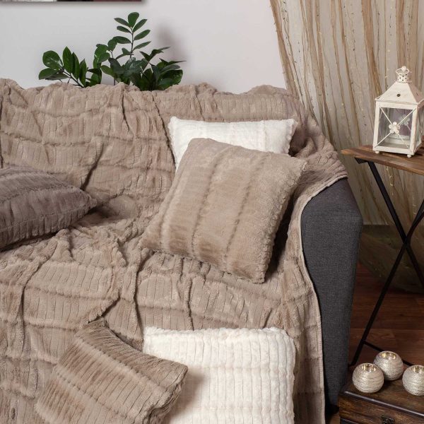 ΜΑΞΙΛΑΡΟΘΗΚΗ  stripe (65cm x 65cm) μπέζ SilkFashion