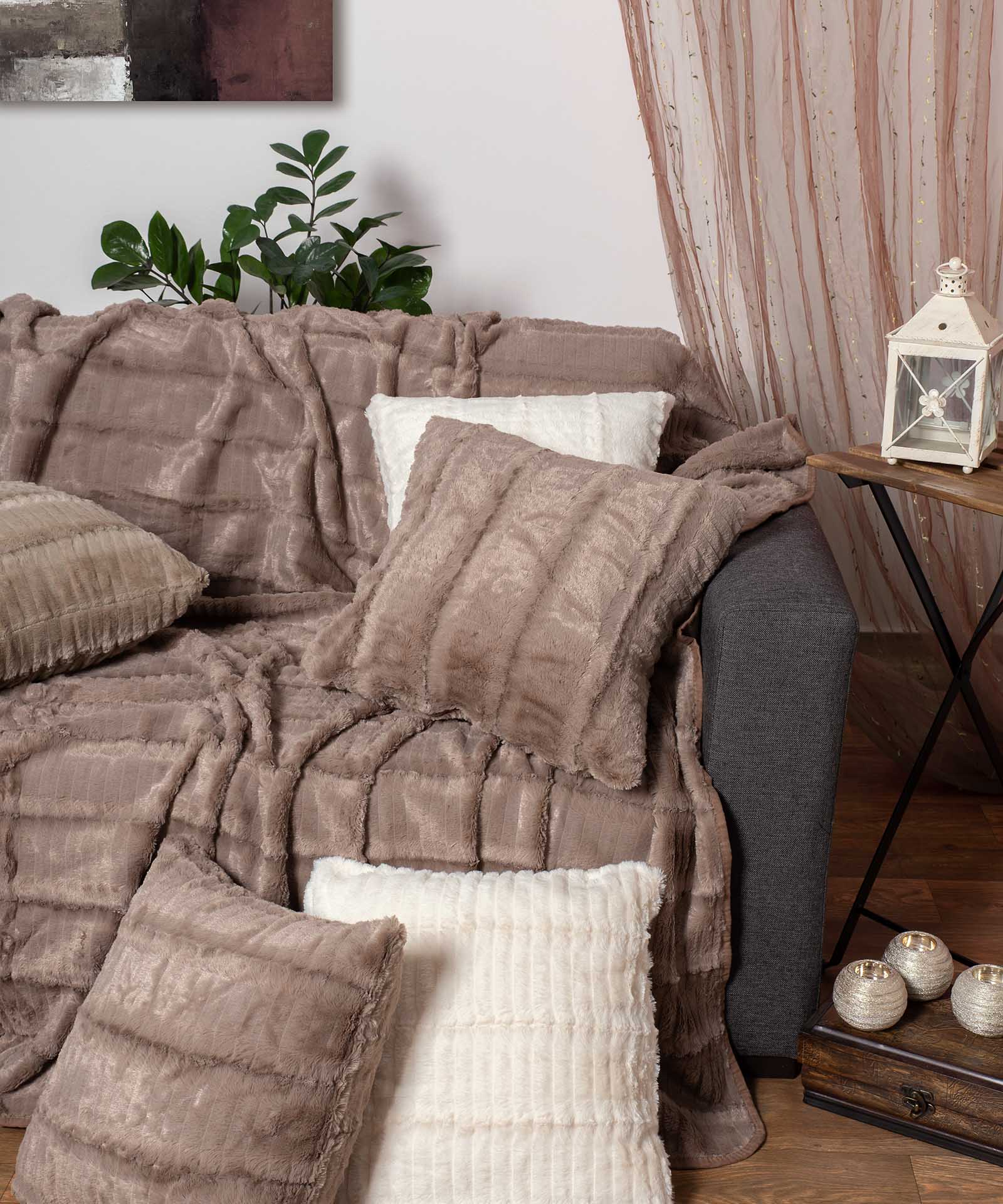 stripecoffee-1 ΡΙΧΤΑΡΙΑ stripe (180cm x 180cm) καφέ SilkFashion - Image 1