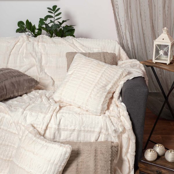 ΜΑΞΙΛΑΡΟΘΗΚΗ  stripe (45cm x 45cm) ivory SilkFashion