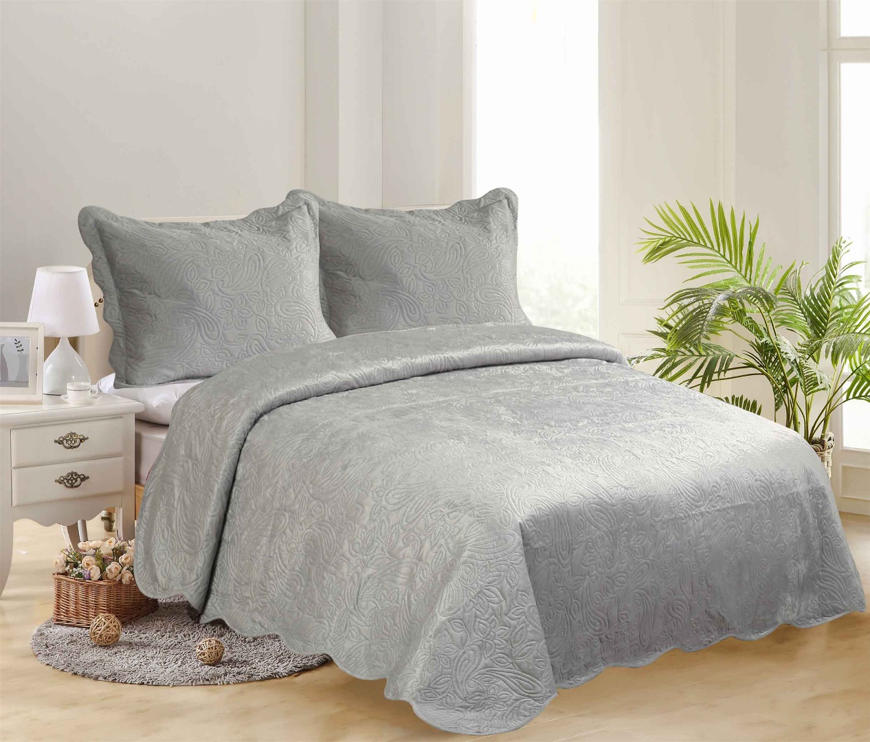 supersoft-λαχούρι-4-1 ΚΟΥΒΕΡΛΙ SUPERSOFT ΛΑΧΟΥΡΙ (220cm x 240cm + 2 x 50cm x 70cm ) γκρί SilkFashion - Image 1